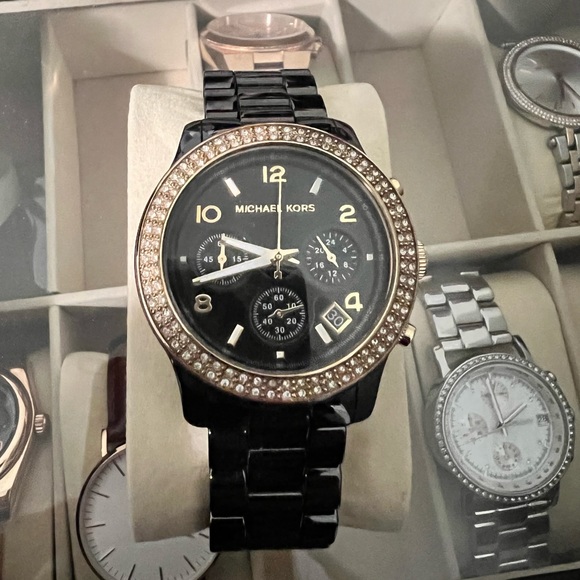 Michael Kors black ceramic ladies watch - Picture 1 of 6